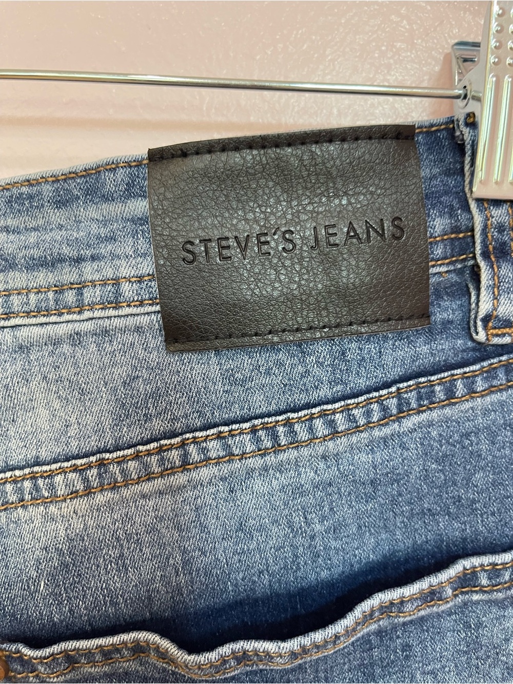 Steve's Jeans Mens Denim Shorts Medium Wash Blue Stretch Size 32 Steve's Denim - Picture 3 of 4